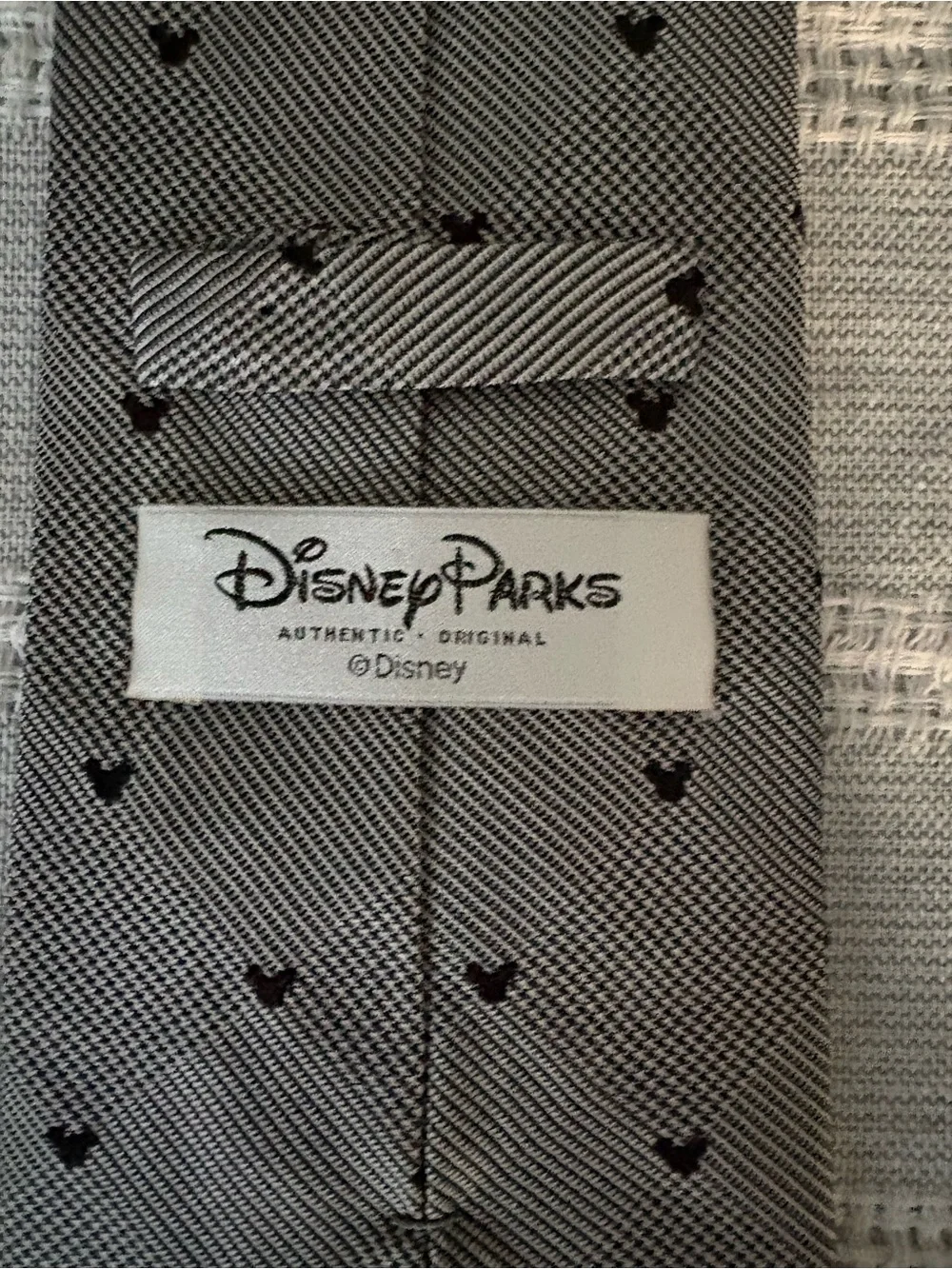 Disney Gray Tie with Small Black Mickey Icons